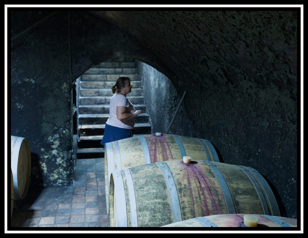 Bénédicte Piel travaille à la vigne (taille), à la cave et a également la charge de l’administratif et de la réception des clients. Photo © Pierre d'Ornano | Aeternus.fr
